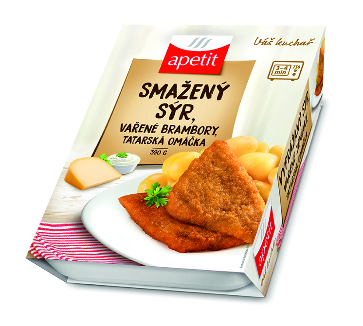 apetit Smažený sýr, brambory, tatarská omáčka chlaz. 390 g