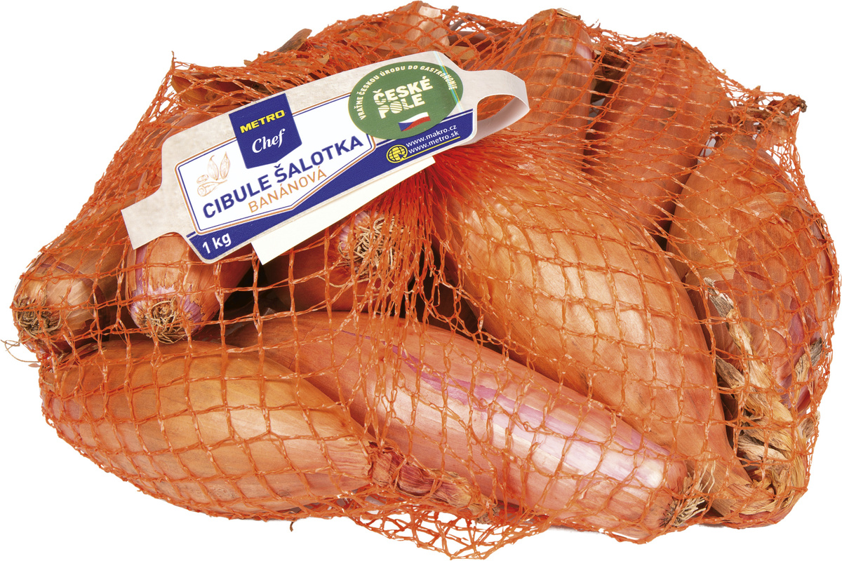METRO Chef Cibule šalotka banánová CZ čerstvá 1 kg síť