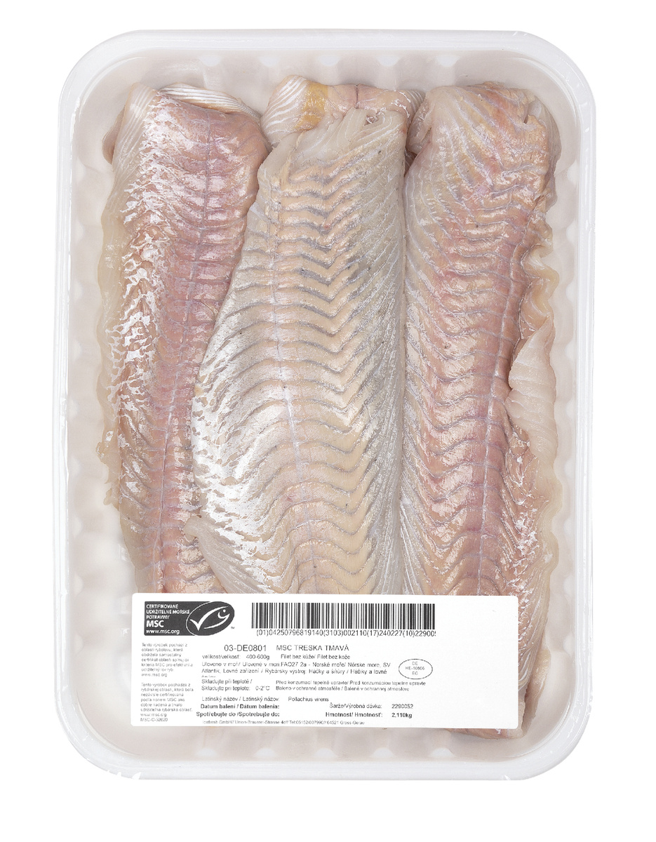 Treska tmavá filet MAP MSC chlaz. 400 - 600 g