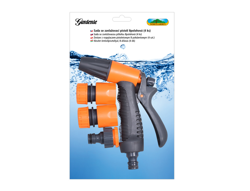 NOHEL-GARDEN Sada s regulovatelnou pistolí 4 ks