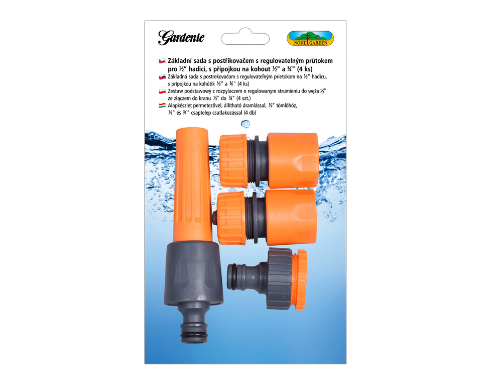 NOHEL-GARDEN Sada pro hadici 1/2 s přípojkou na kohoutek 3/4 4 ks