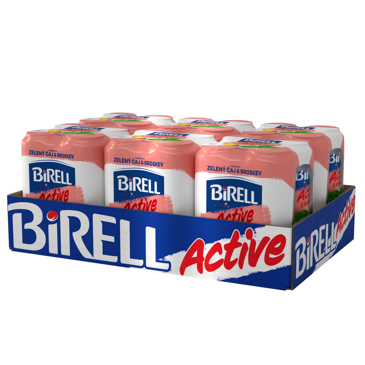 BIRELL Active Čaj broskev 4 x 500 ml plech
