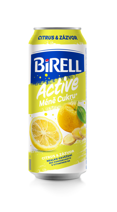 BIRELL Active citron zázvor 500 ml plech