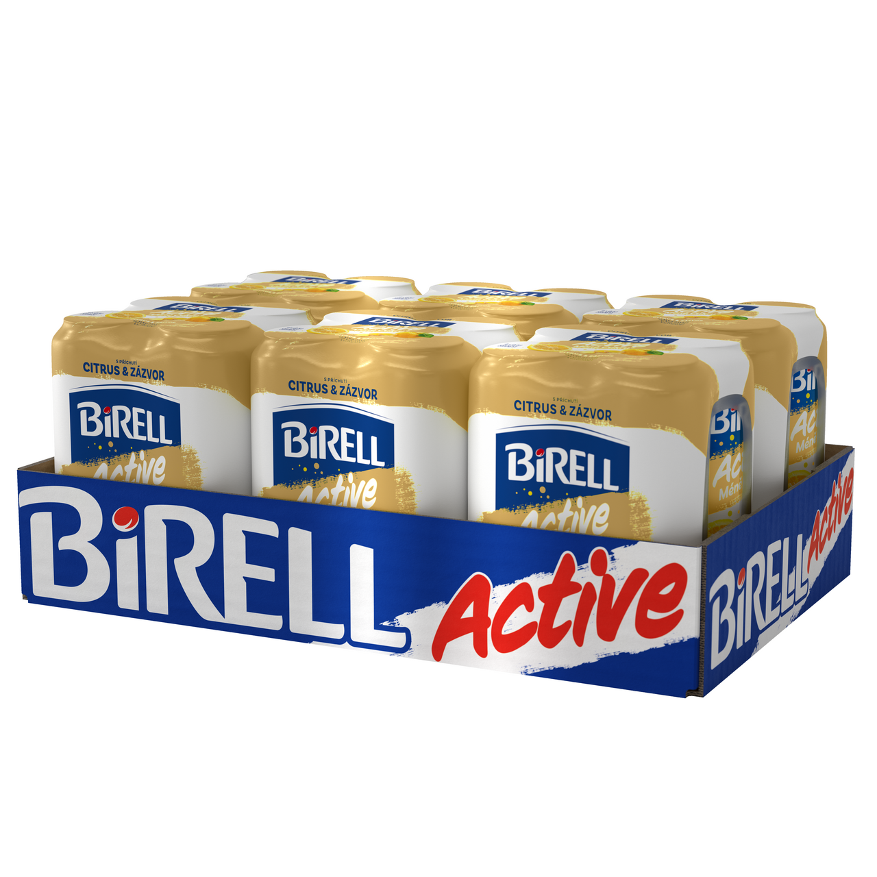 BIRELL Active citron zázvor 4 x 500 ml plech