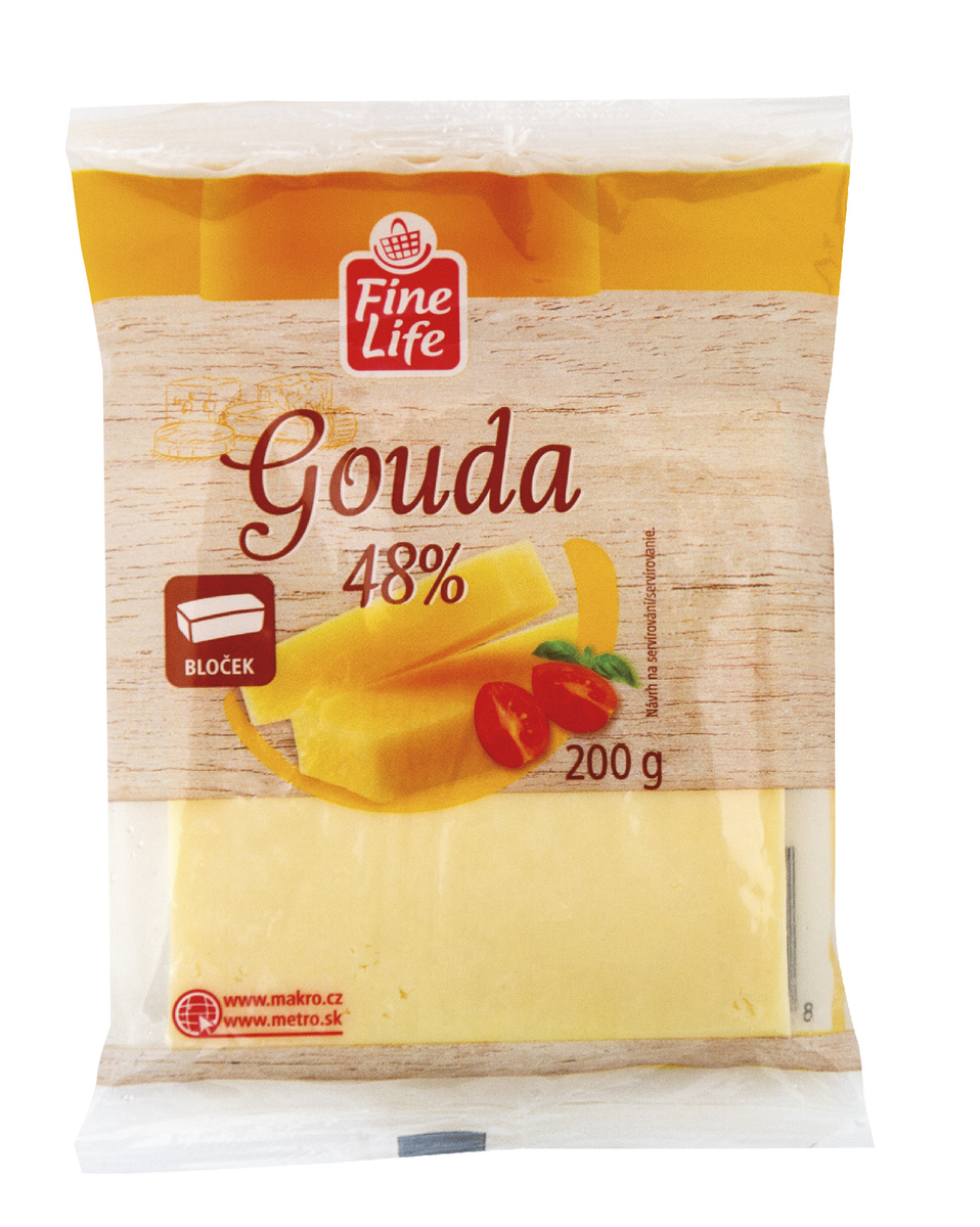 Fine Life Gouda 48 % bloček chlaz. 200 g