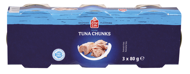 Fine Life Tuňák kousky ve vlastní šťávě 3 x 80 g