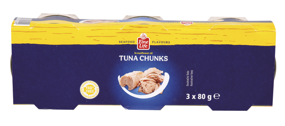 Fine Life Tuňák kousky v rostlinném oleji 3 x 80 g