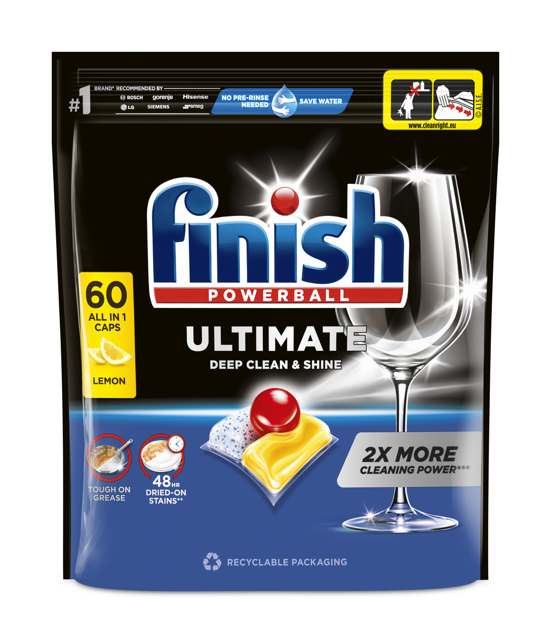 finish Ultimate Lemon kapsle do myčky 60 ks