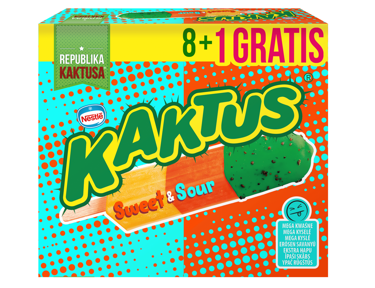 KAKTUS sladkokyselý Multipack mraž. 9 x 45 ml