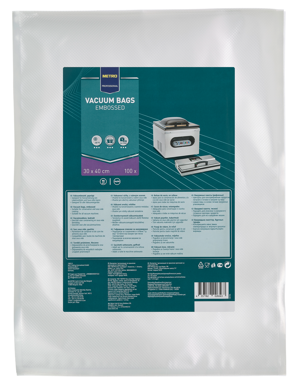 METRO PROFESSIONAL Sáčky vakuovací vroubkované 30 x 40 cm 100 ks