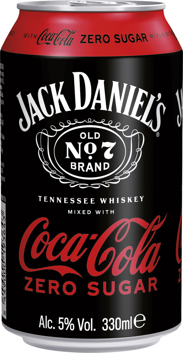 JACK DANIEL'S & Cola-Cola Zero 5 % Ready To Drink 12 x 330 ml