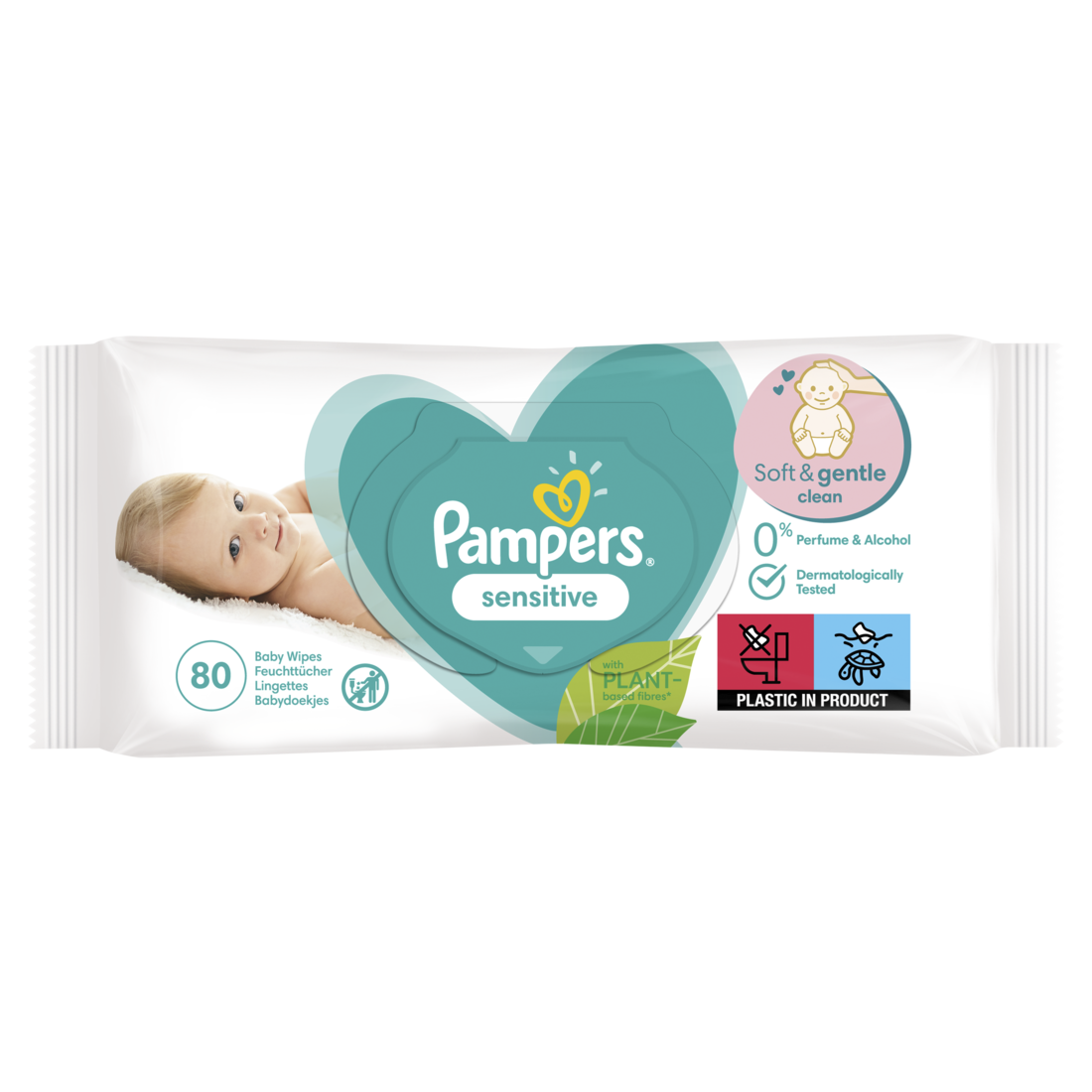 Pampers Sensitive vlhčené ubrousky 80 ks