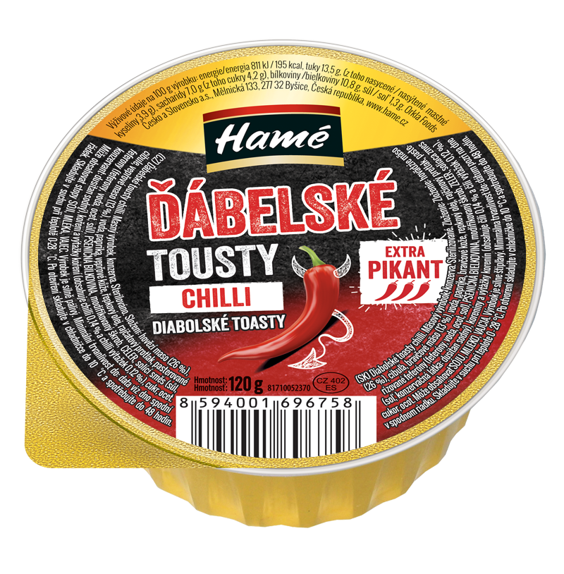Hamé Ďábelské tousty Chilli 16 x 120 g