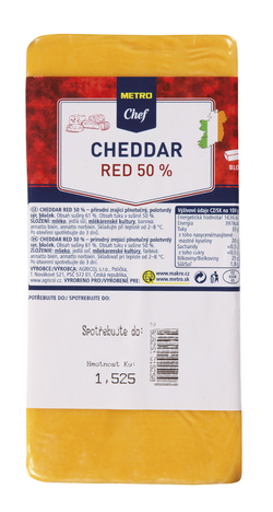 METRO Chef Cheddar Red 50 % chlaz. cca 1,75 kg