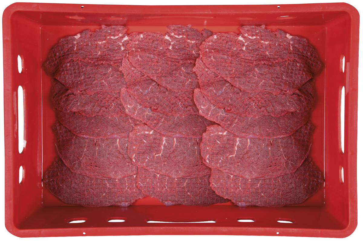 Hovězí na ptáčky naklepané volně ložené chlaz. 50 x 150 g vlastní výroba