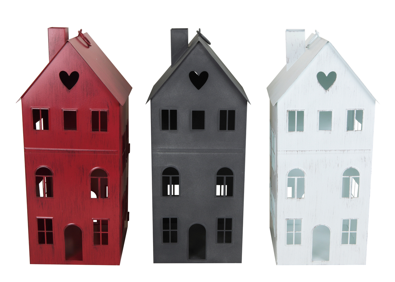 Tarrington House Kovový domeček na svíčku 36 cm 3ASS 1 ks