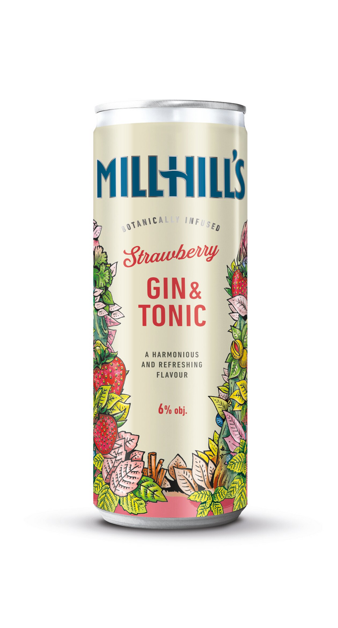 STOCK MILLHILL'S Strawberry Gin & Tonic 6% 250 ml