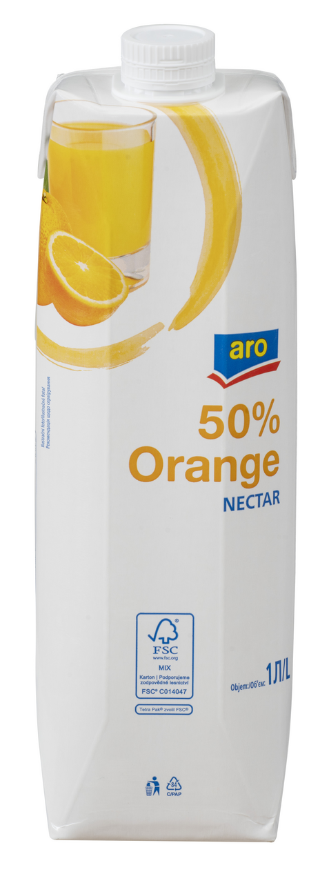 aro Nektar 50 % pomeranč 12 x 1 l