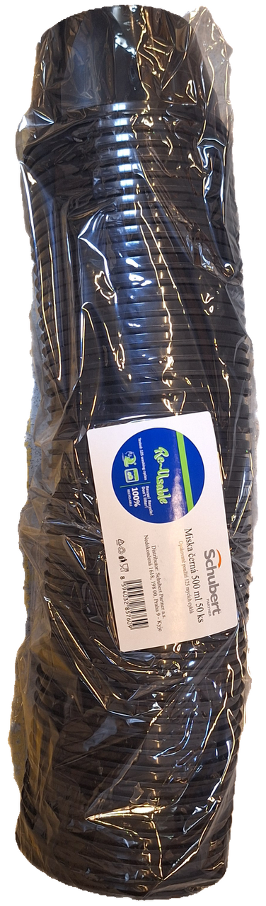 Miska 500 ml polypropylen černá 50 ks