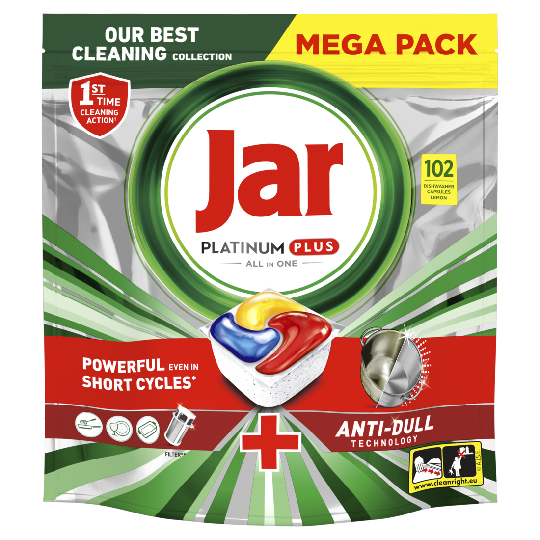 Jar Platinum+ Lemon All In One tablety do myčky 102 ks