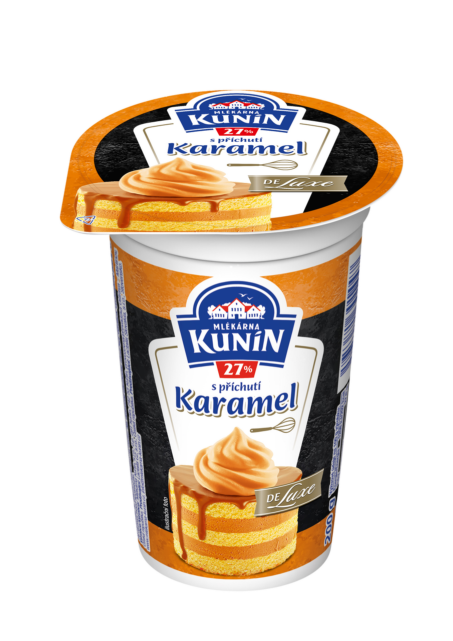 MLÉKÁRNA KUNÍN Šlehačka De Luxe karamel 27 % chlaz. 200 g