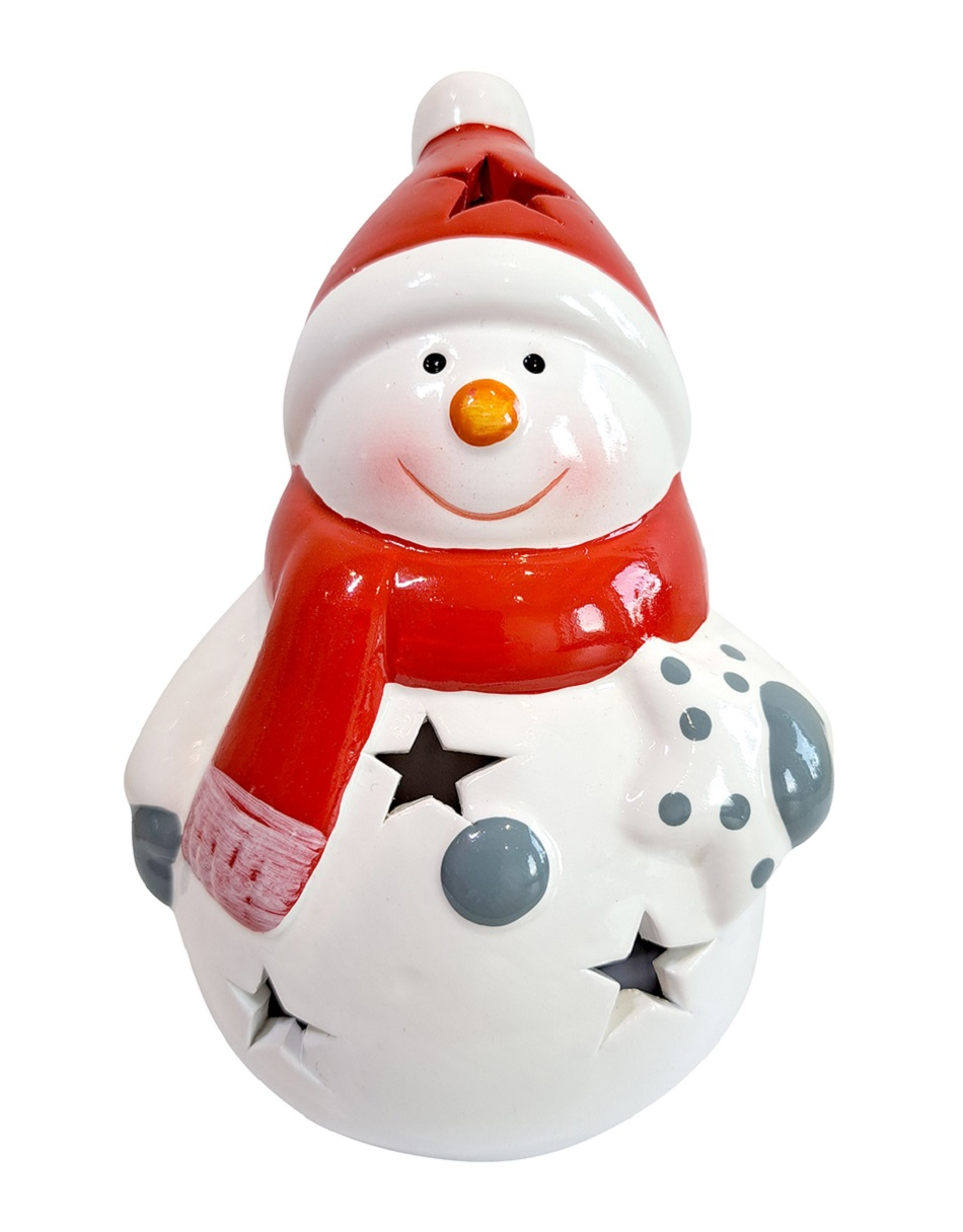 Porcelánový LED Sněhulák 1 1 ks