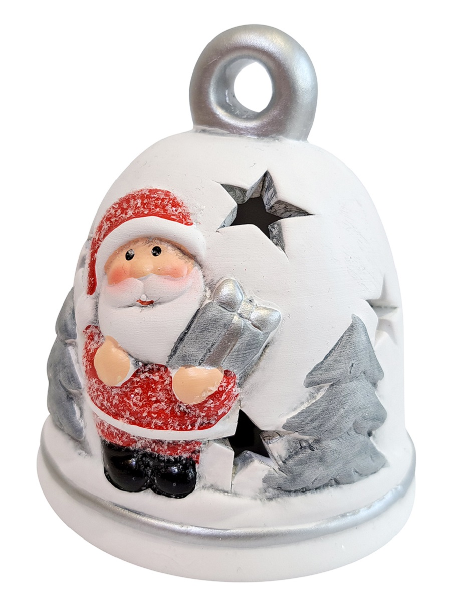 Flexio Porcelánový LED Zvonek Santa 1 ks