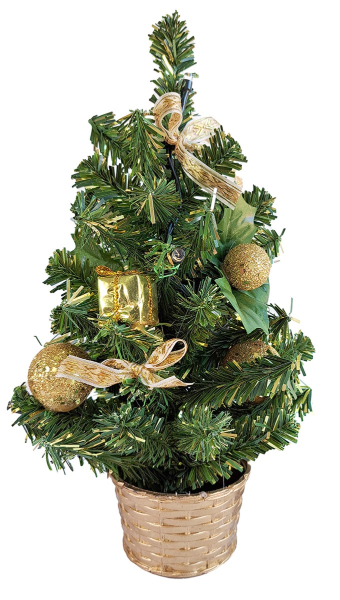 Flexio Strom zdobený LED 25 cm zlatý 1 ks