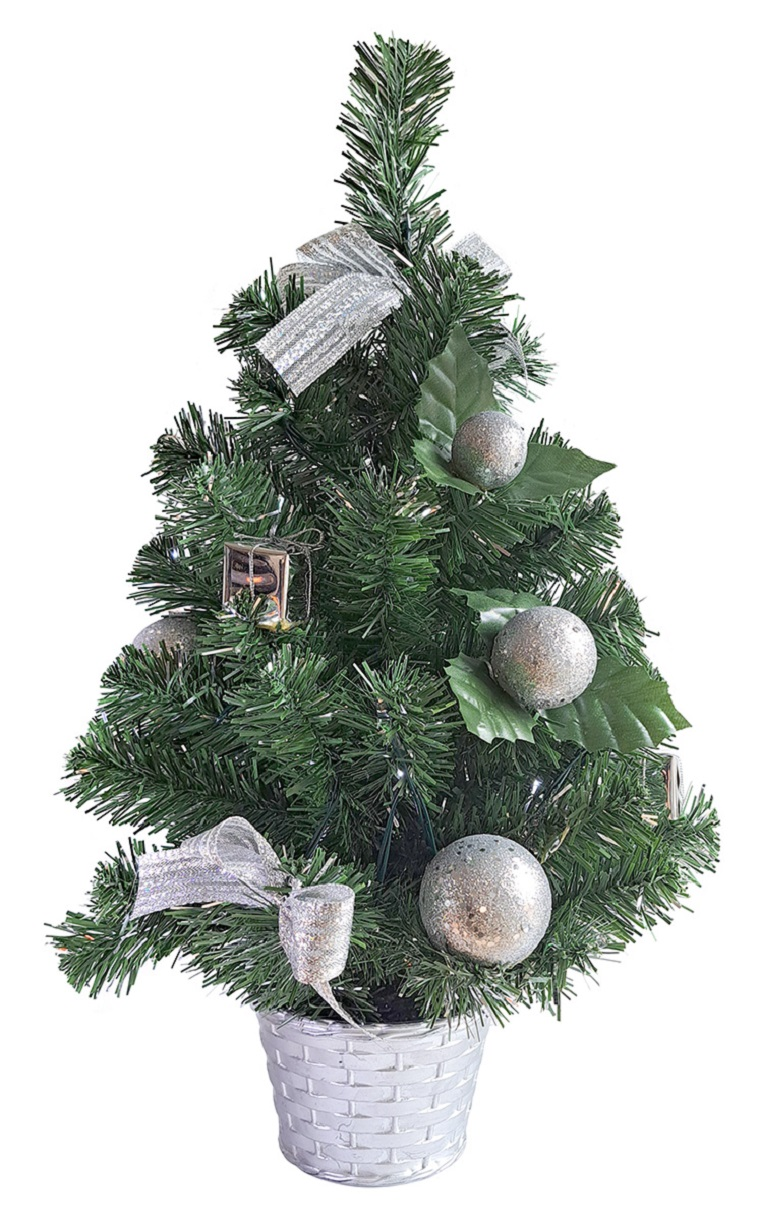 Flexio Strom zdobený LED 50 cm stříbrný 1 ks