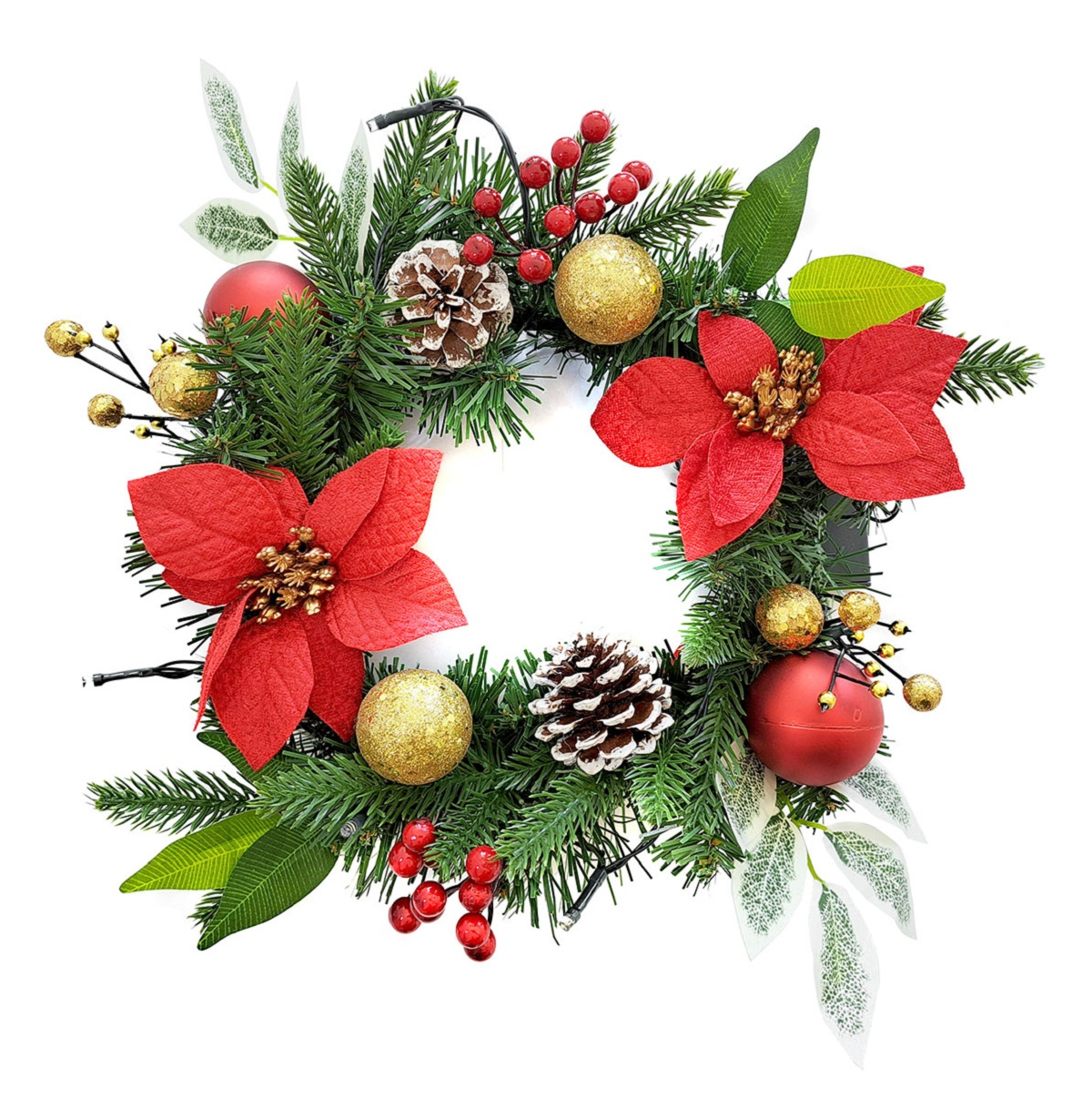 Flexio Věnec zdobený LED 30 cm hvězdy 1 ks