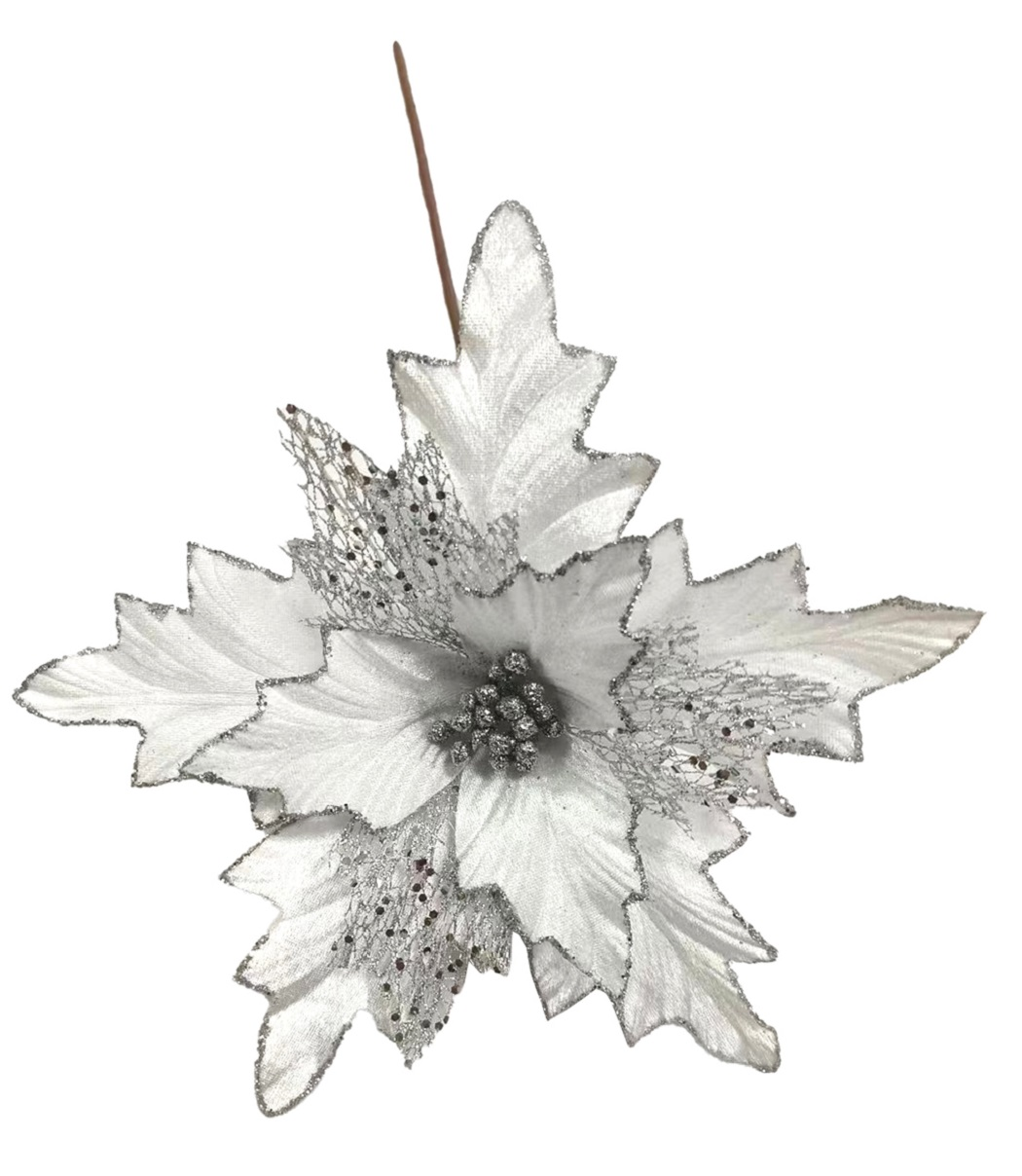 Flexio Dekorace kytka DIA 36 cm stříbrná 1 ks