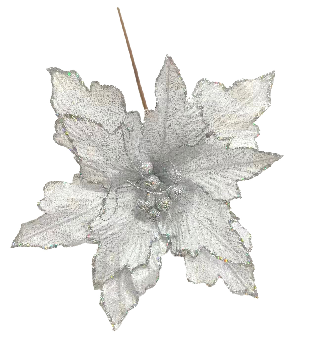 Flexio Dekorace kytka DIA 33 cm stříbrná 1 ks