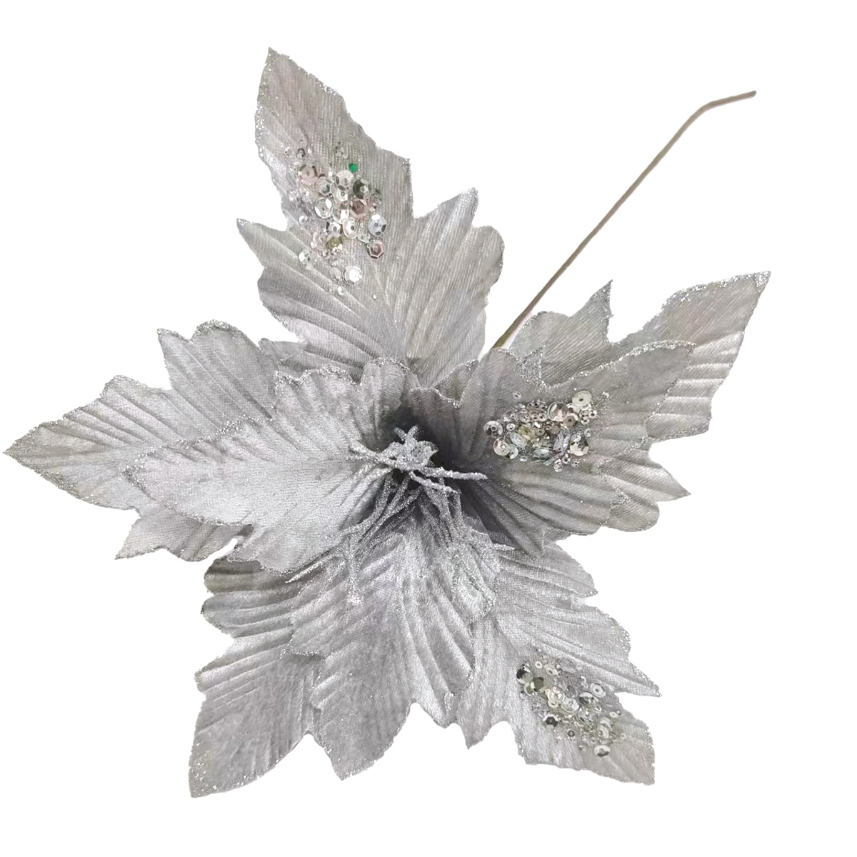 Flexio Dekorace kytka DIA 36 cm stříbrná 1 ks