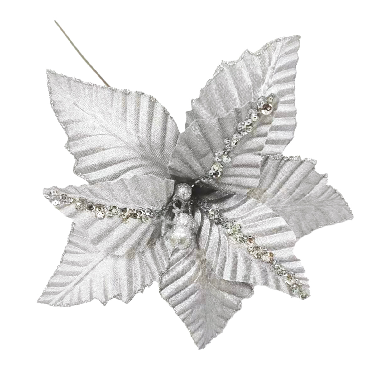 Flexio Dekorace kytka DIA 36 cm stříbrná 1 ks