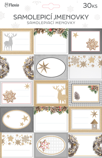 Flexio Vánoční jmenovka samolepící 30 ks