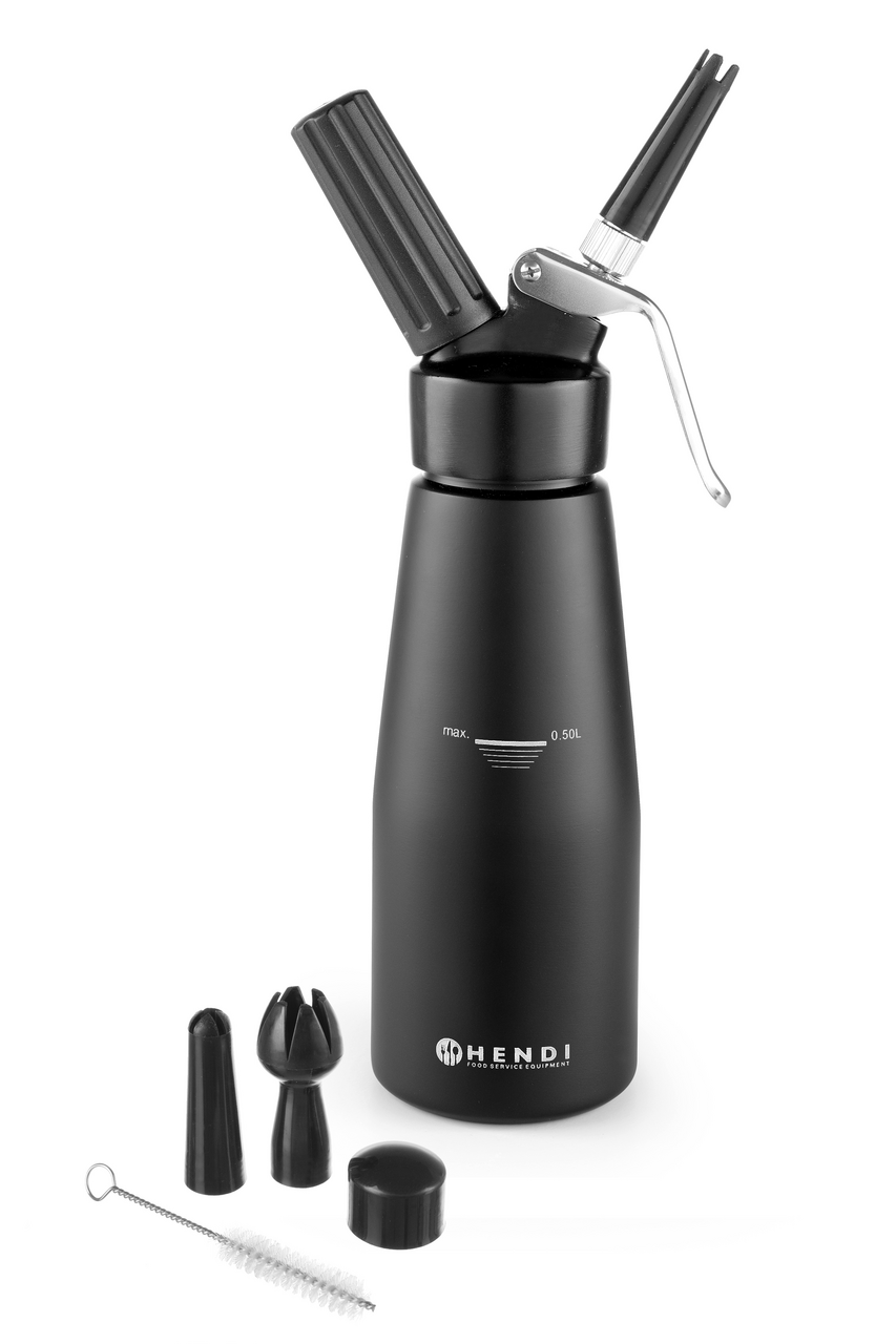 HENDI Láhev na šlehačku 500 ml hliník černá 1 ks