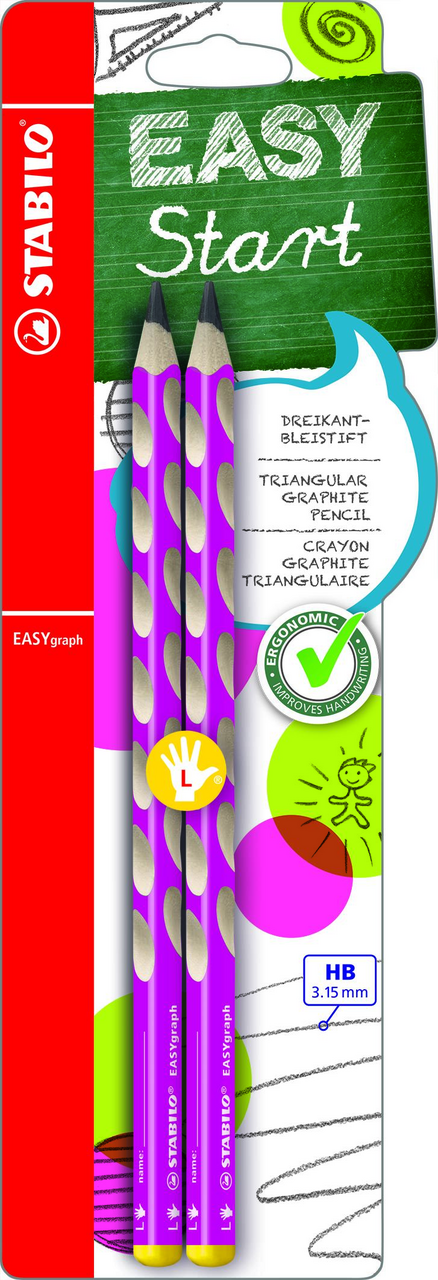 STABILO EASYgraph L HB růžová 2 ks