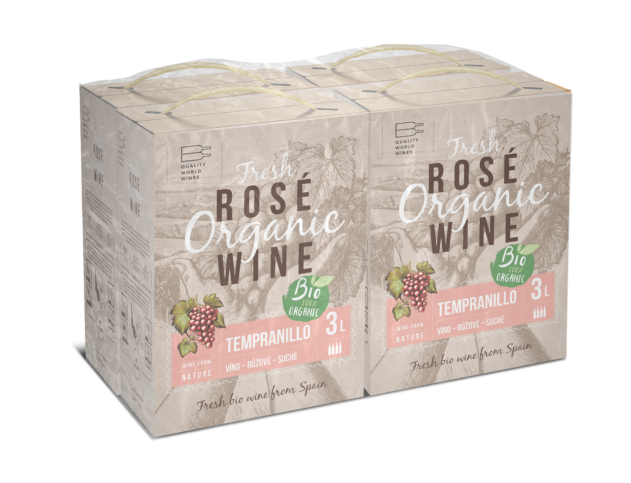 Tempranillo BIO růžové 4 x 3 l BiB