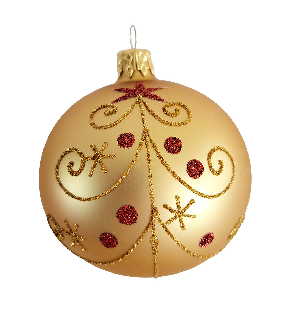 Tarrington House Ozdoby koule 8 cm vzor stromek zlatá 4 ks