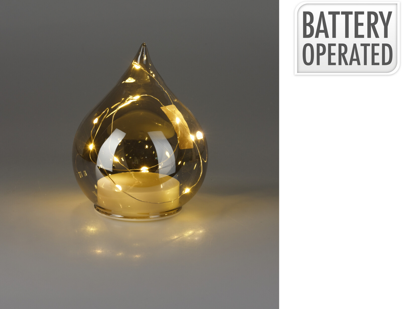 LED Kapka na stůl šedá 19 cm 1 ks