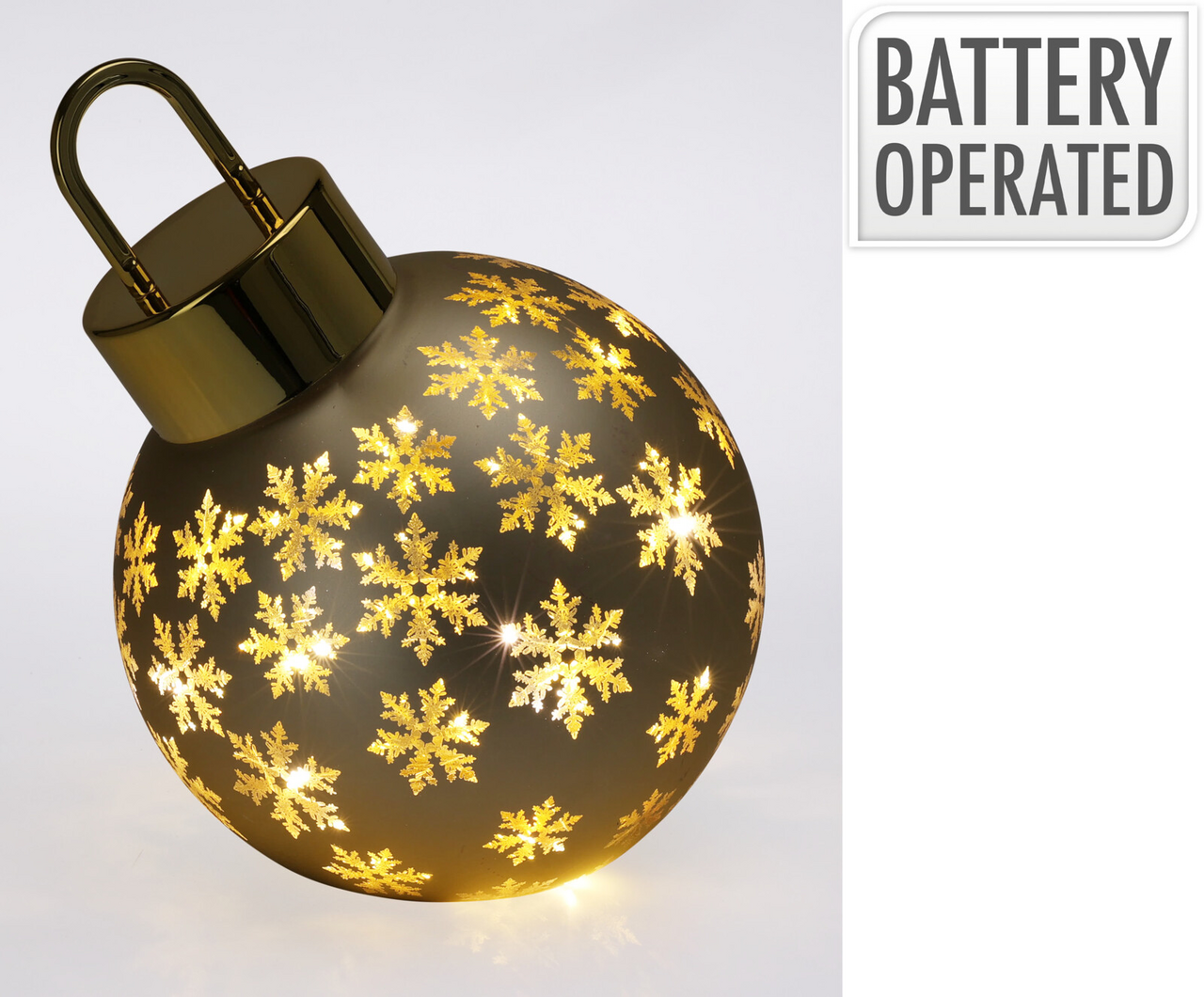 LED Vánoční skleněná koule 20 cm matně zlatá 1 ks