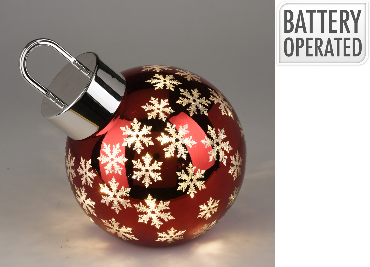 LED Vánoční skleněná koule 20 cm červená 1 ks