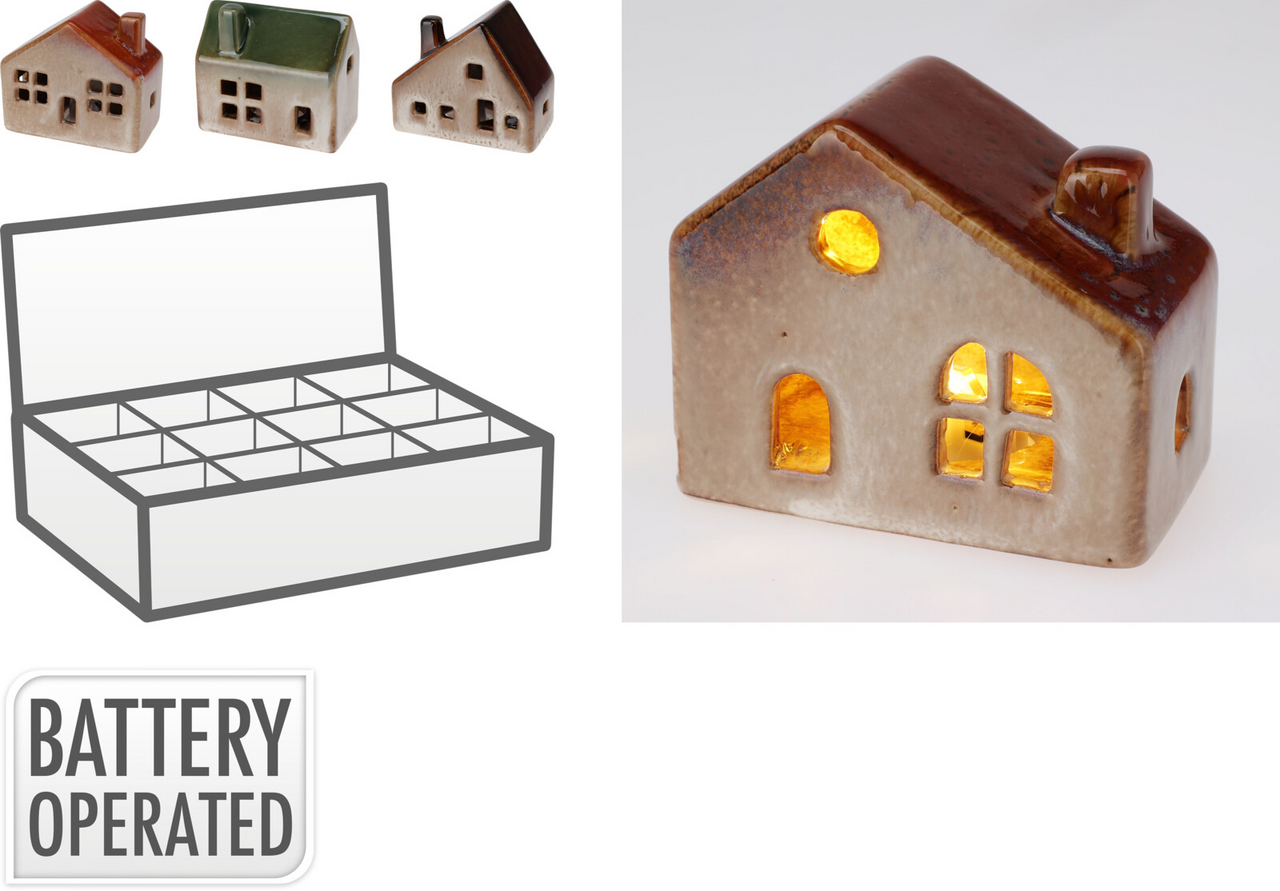 Dům s LED 8 cm 4ASS 1 ks