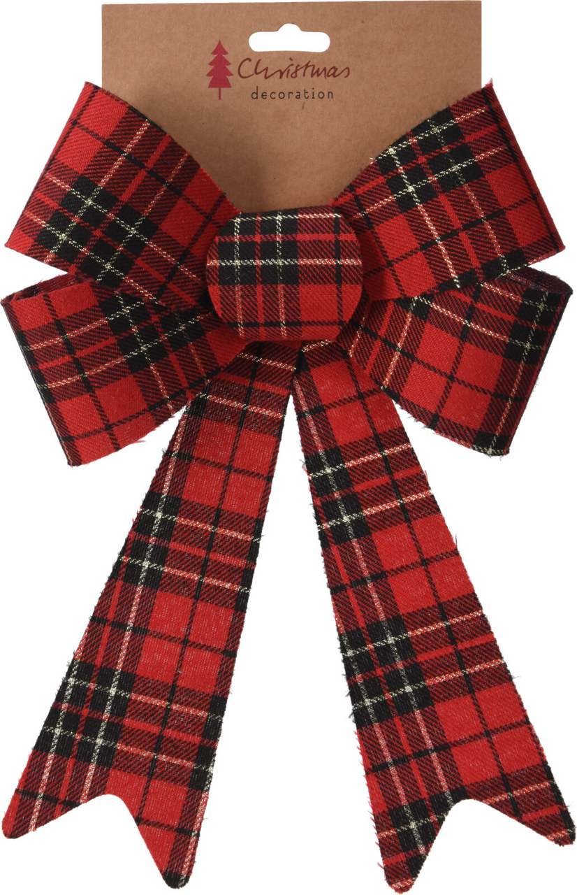 Vánoční mašle 32 cm káro 1 ks