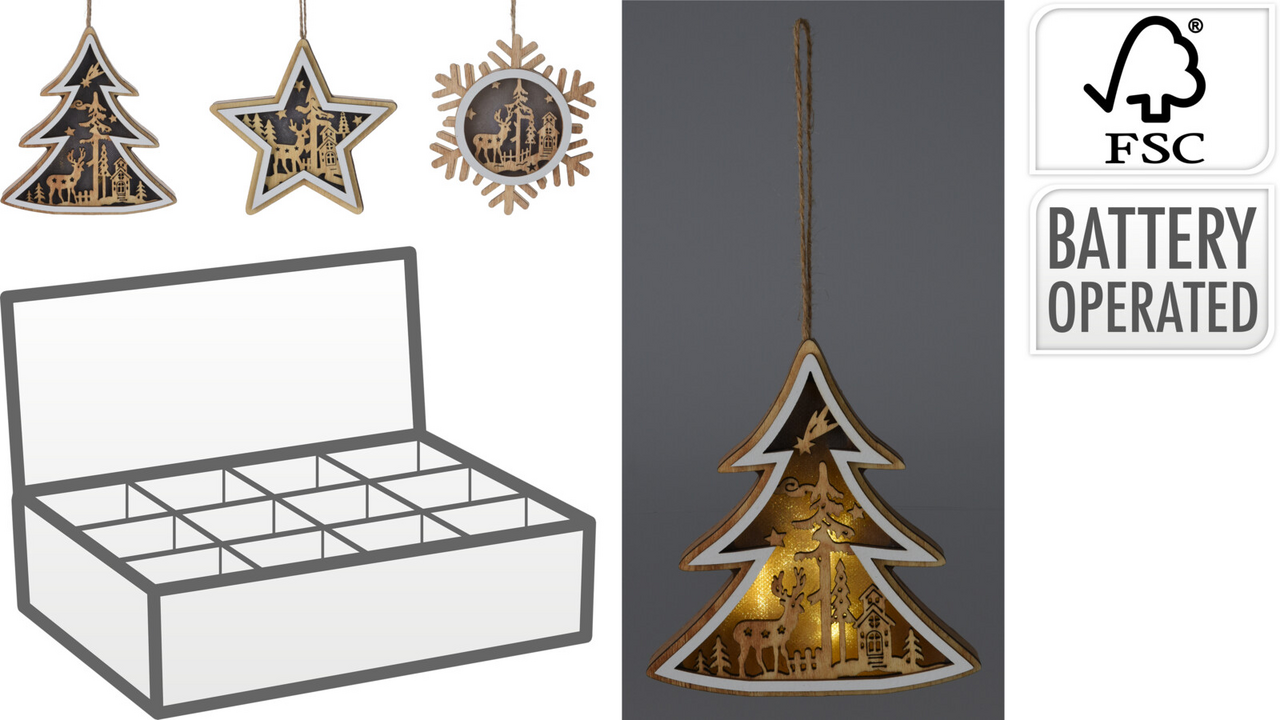 Závěsná LED dekorace 12 cm 1 ks