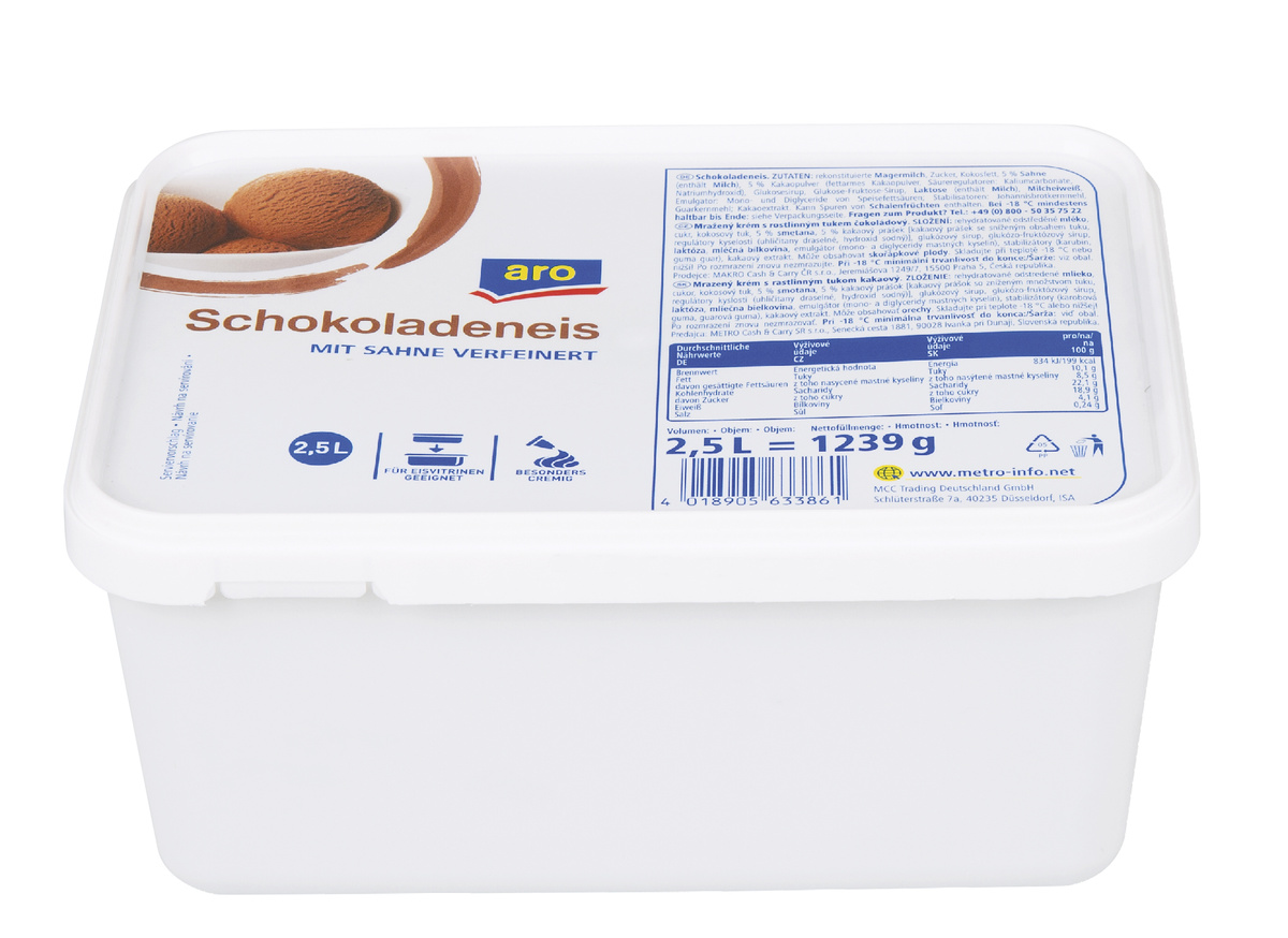 aro Zmrzlina čokoládová příchuť mraž. 2,5 l