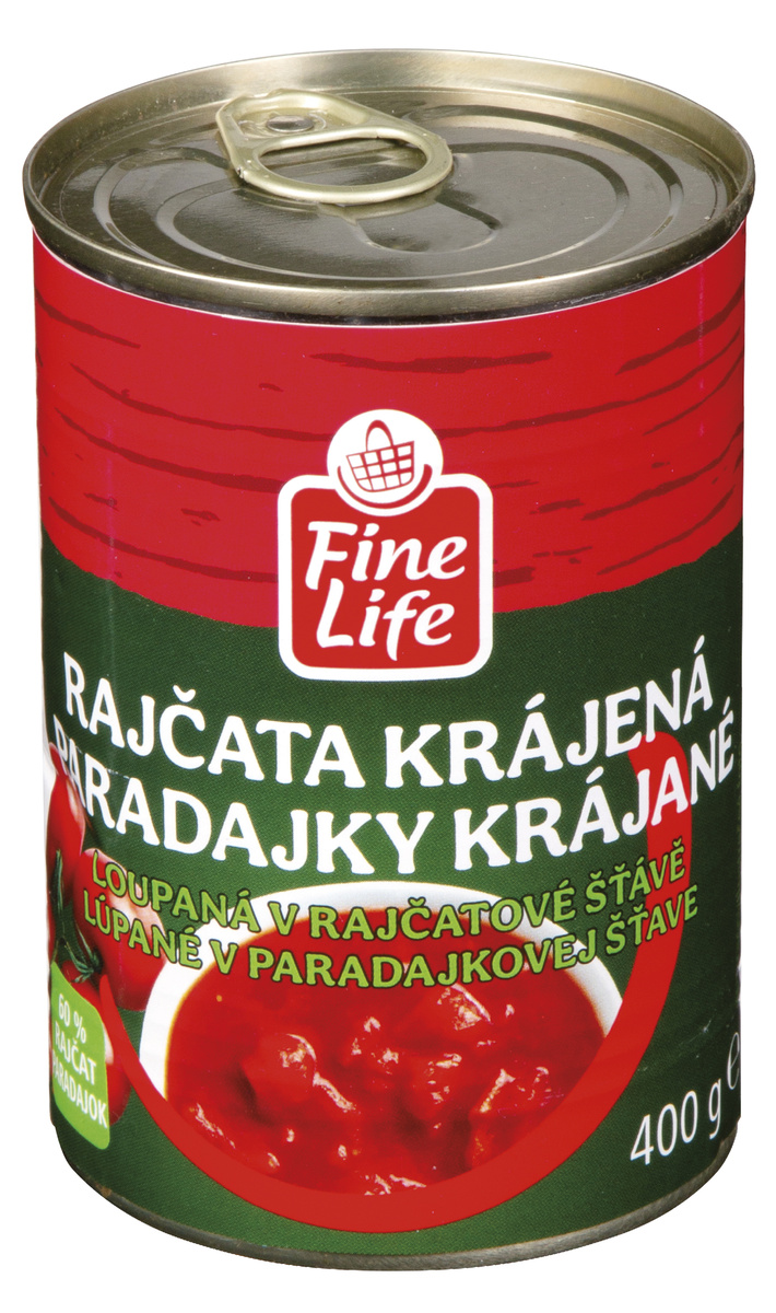 Fine Life Rajčata loupaná krájená 400 g