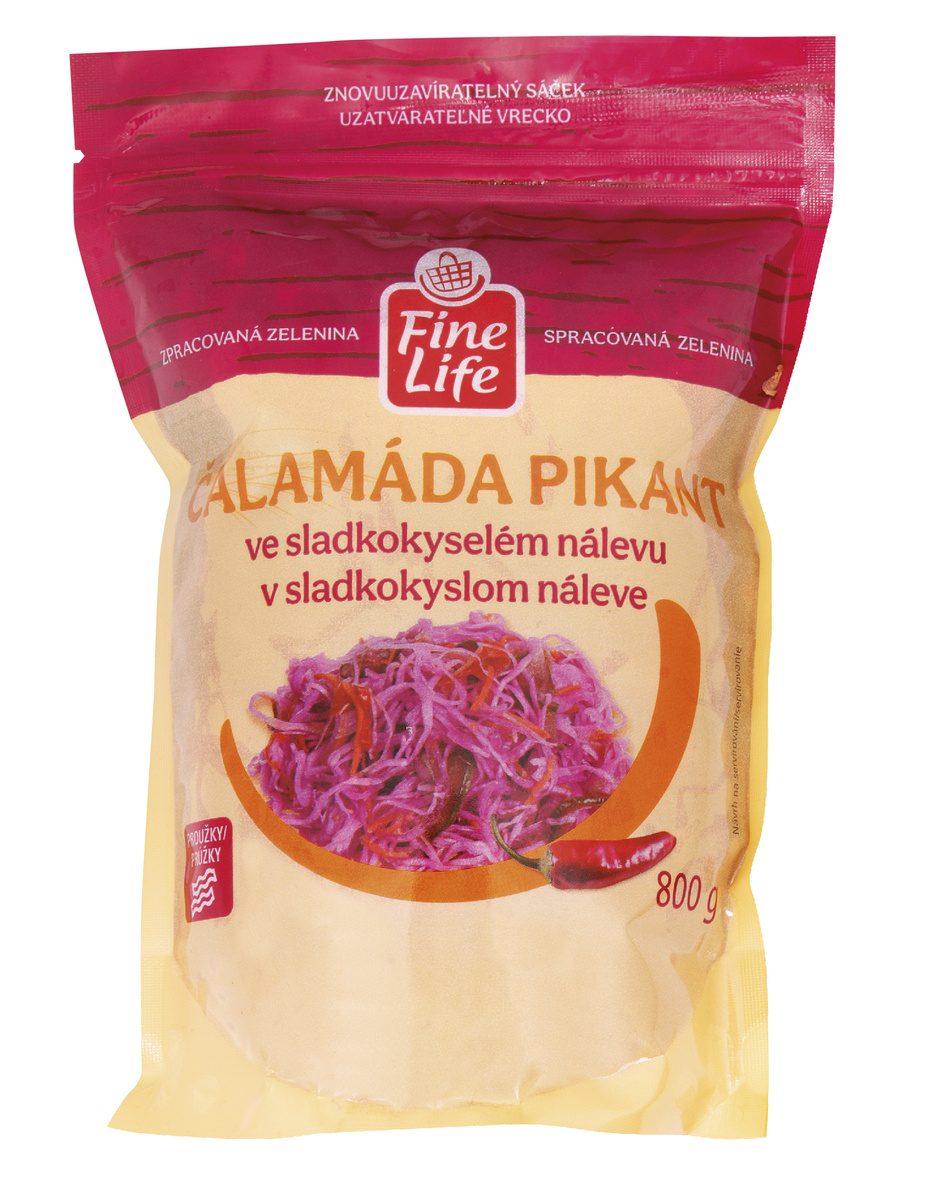 Fine Life Čalamáda ve sladkokyselém nálevu pikantní 800 g