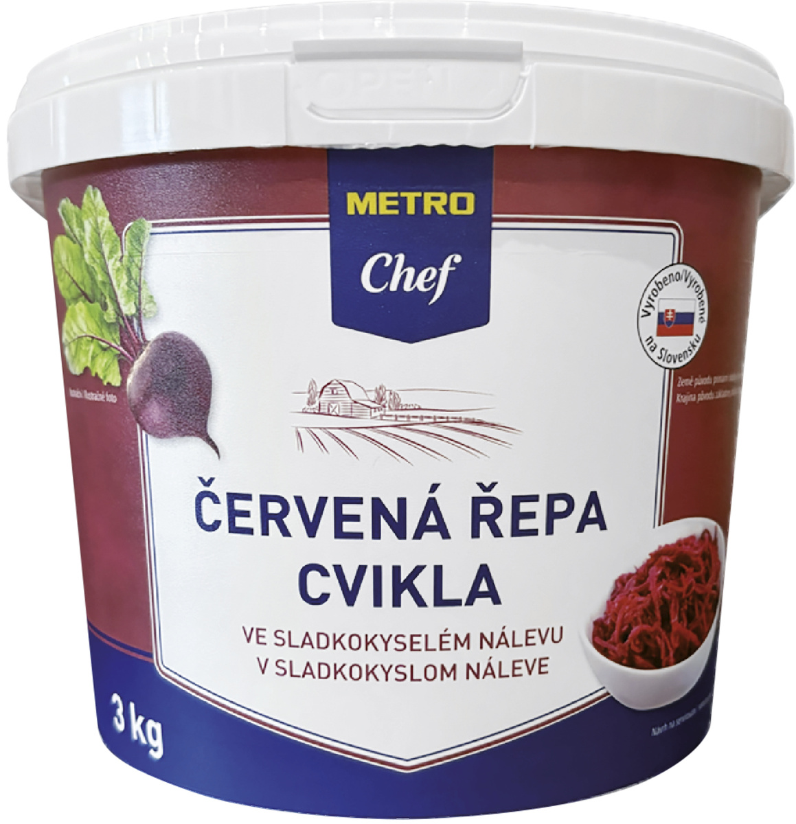 METRO Chef Červená řepa ve sladkokyselém nálevu 3 kg