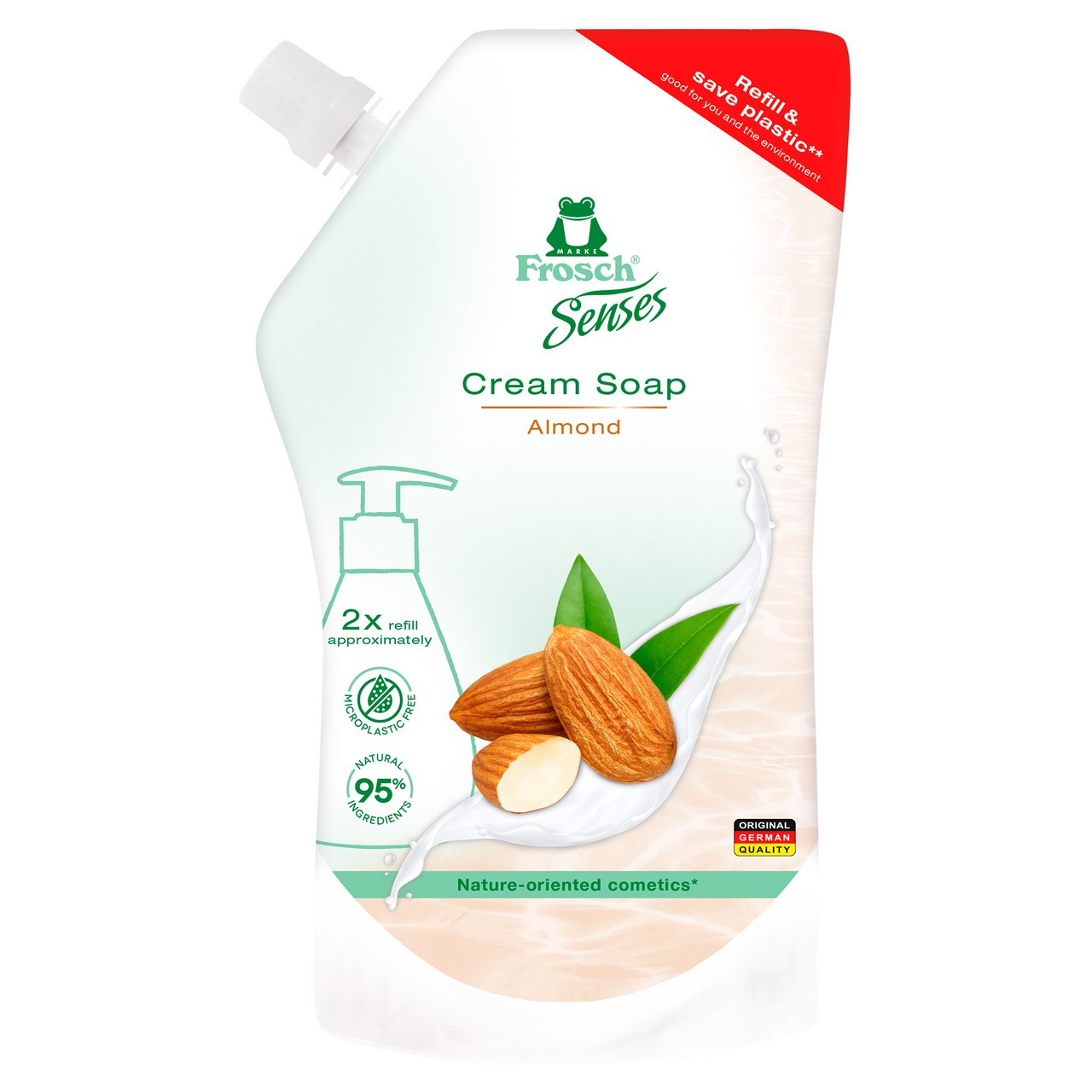 Frosch Senses Tekuté mýdlo mandle náhradní náplň 500 ml